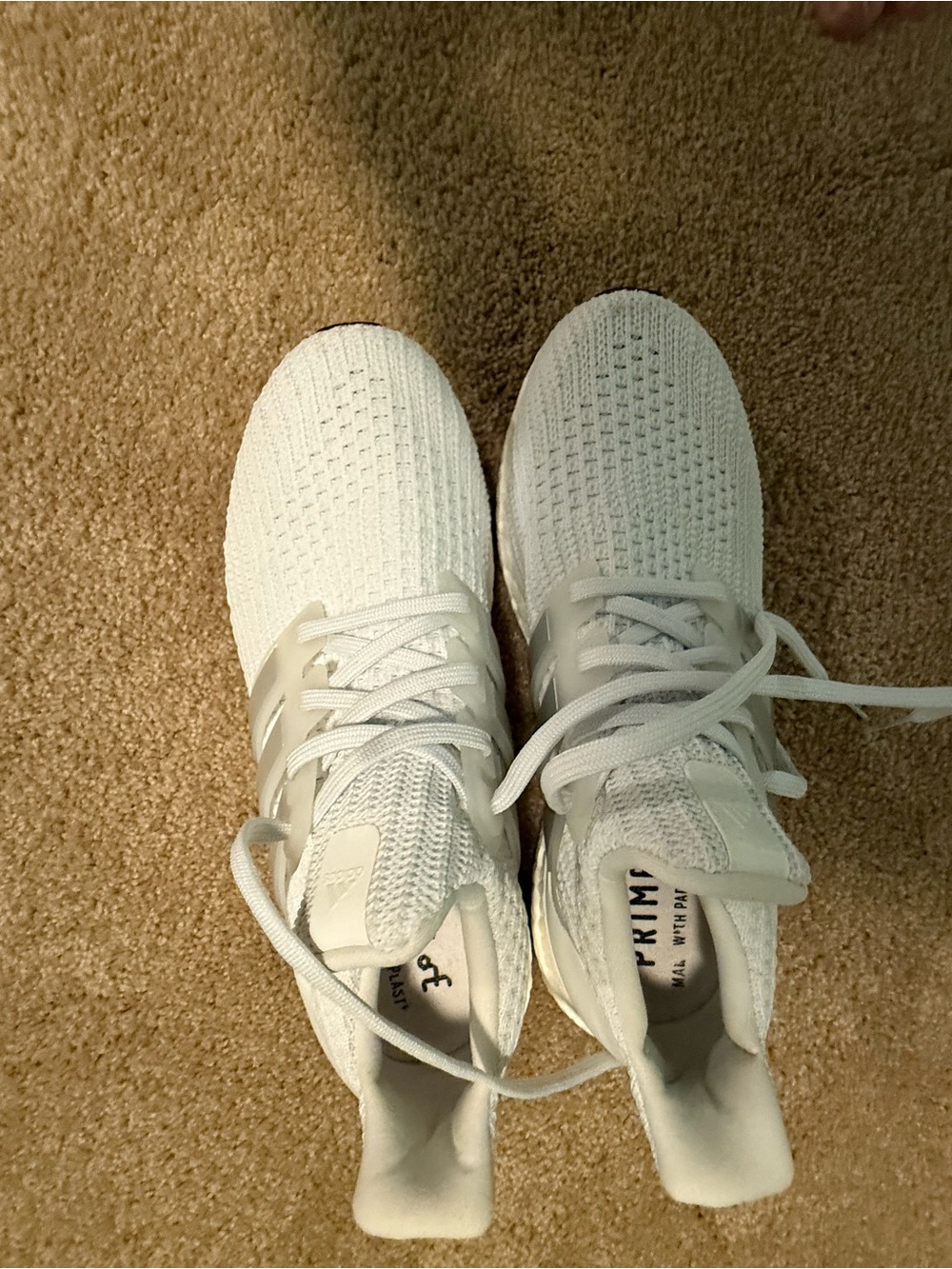 All-White Knit Sneakers with Subtle Logo